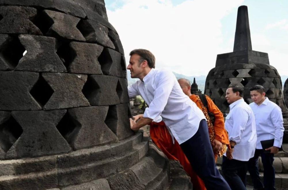 TOP 5: Aksi Macron Sentuh Patung Buddha Disorot-108 Jemaah Haji Wafat