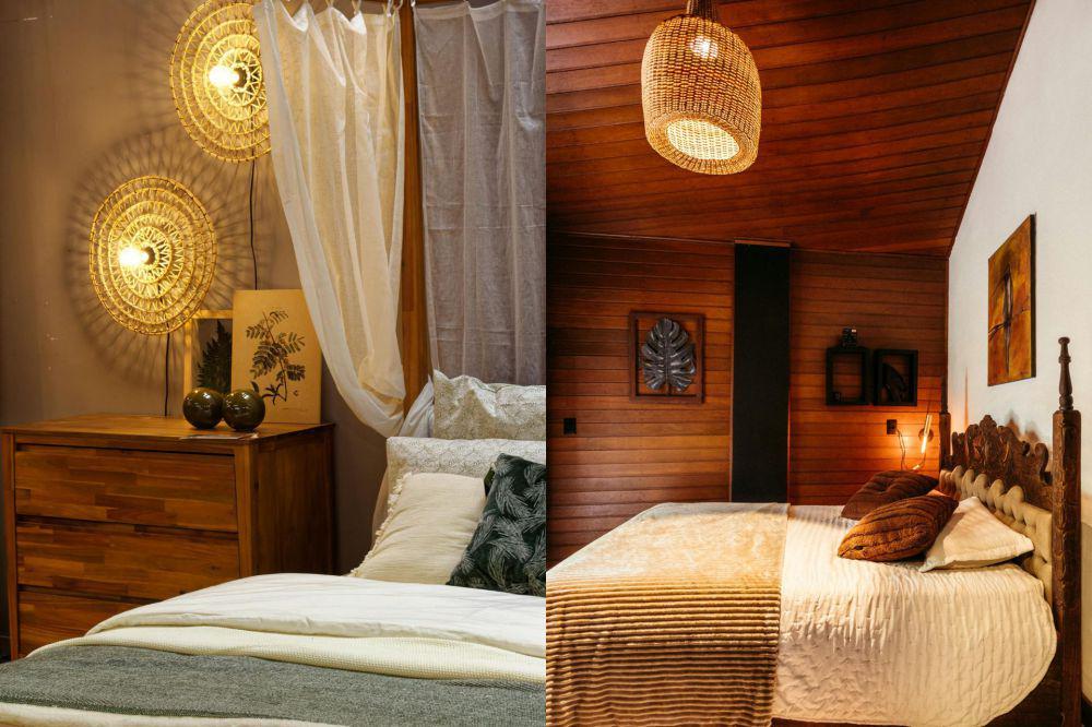 9 Ide Dekorasi Kamar Tidur dengan Lampu Rotan, Hadirkan Nuansa Alami