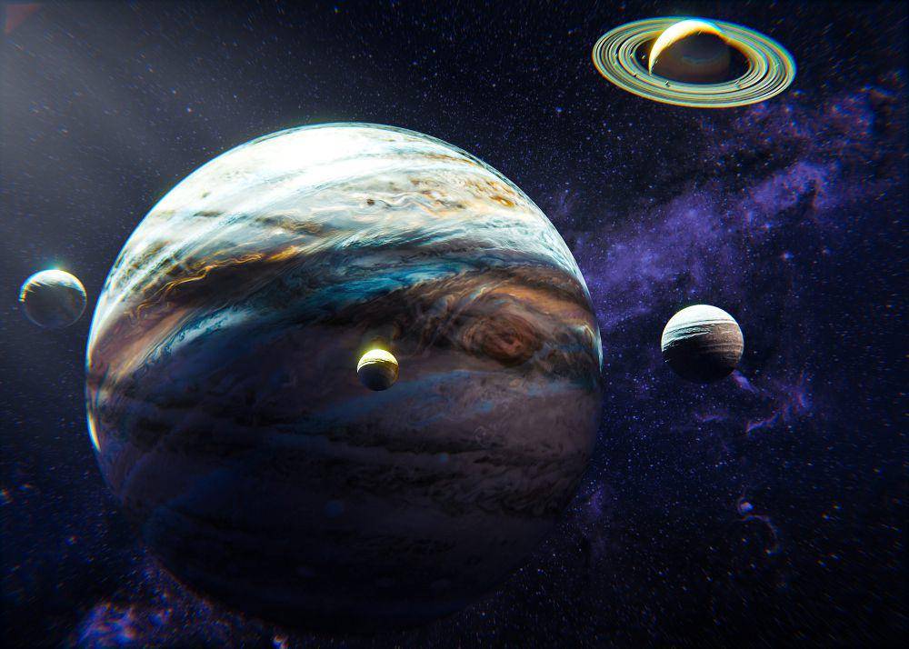 ilustrasi planet Jupiter di tata surya (freepik.com/freepik)
