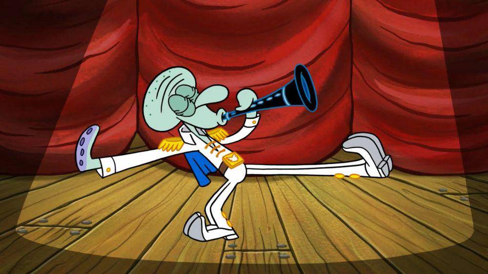 potret Squidward memainkan klarinet (dok. Nickelodeon/SpongeBob SquarePants)