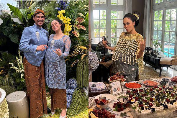7 Potret Mitoni 7 Bulanan Anggika Bolsterli, Sekalian Baby Shower