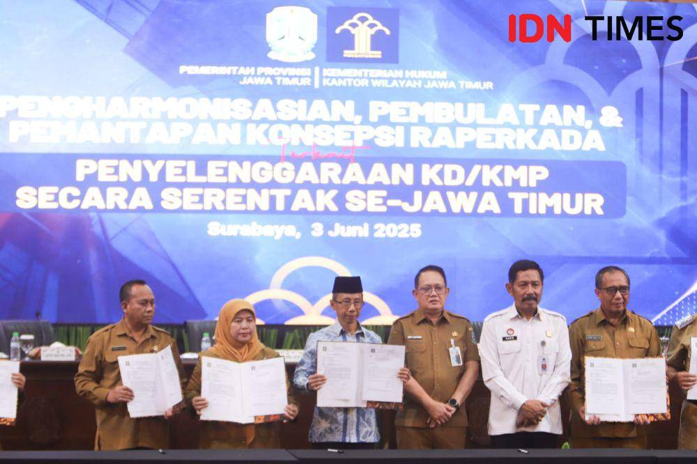 Acara harmonisasi koperasi merah putih di Jatim. IDN Times/Ardiansyah Fajar.