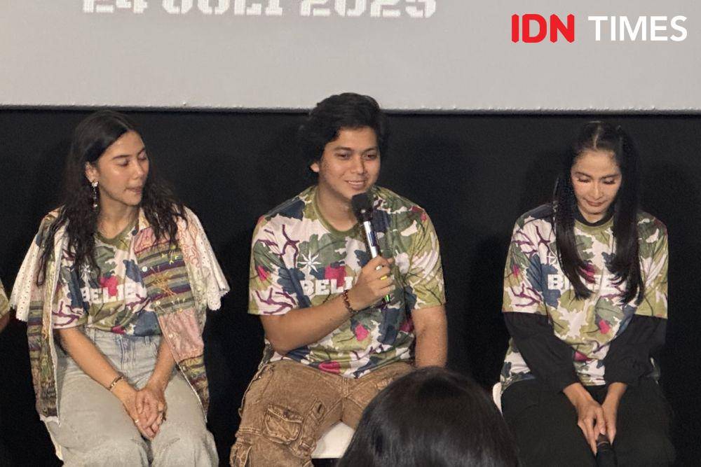 Ajil Ditto dalam konferensi pers film Believe - Takdir, Mimpi, Keberanian pada Selasa (3/6/2025) (IDN Times/Elizabeth Chiquita)