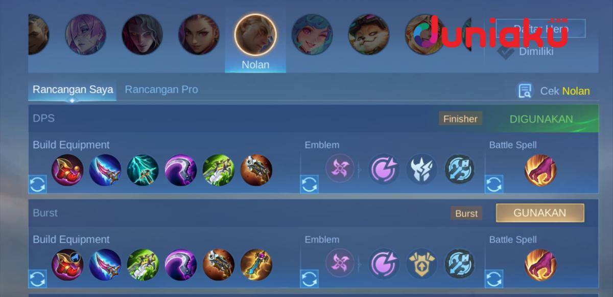 Build Nolan Mobile Legend 2025