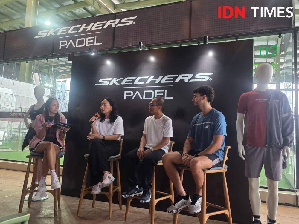 Press Confrence dan Aktivasi Sepatu Viper Court Rally dari Skechers untuk olahraga padel. 28 Mei 2025. (IDN Times/M. Tarmizi Murdianto)