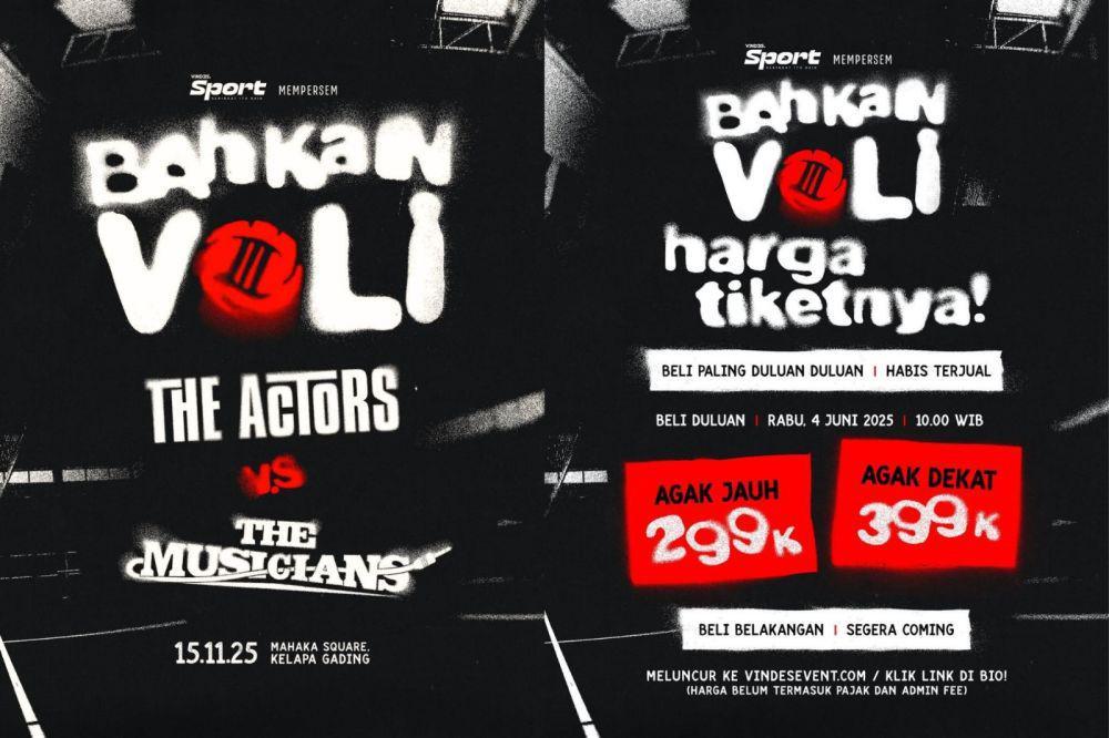Harga Tiket Bahkan Voli 3, Pertandingan Para Aktor Lawan Musisi