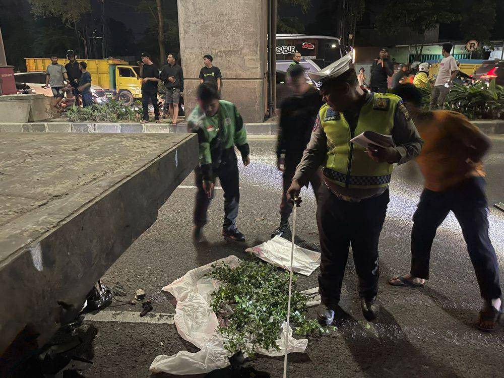 Lokasi tabrakan di Jalan Kolonel H Burlian yang menyebabkan pemuda di Palembang tewas (Dok: Satlantas Polrestabes Palembang)