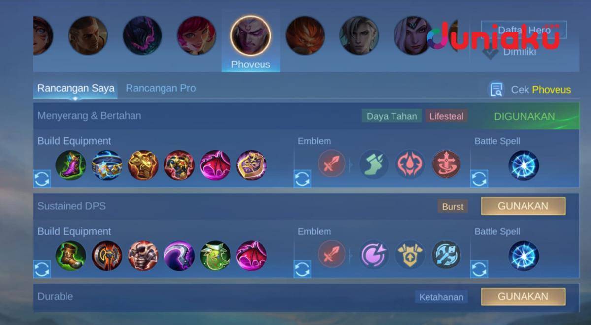 Build Phoveus (Dok. Moonton/Mobile Legends)