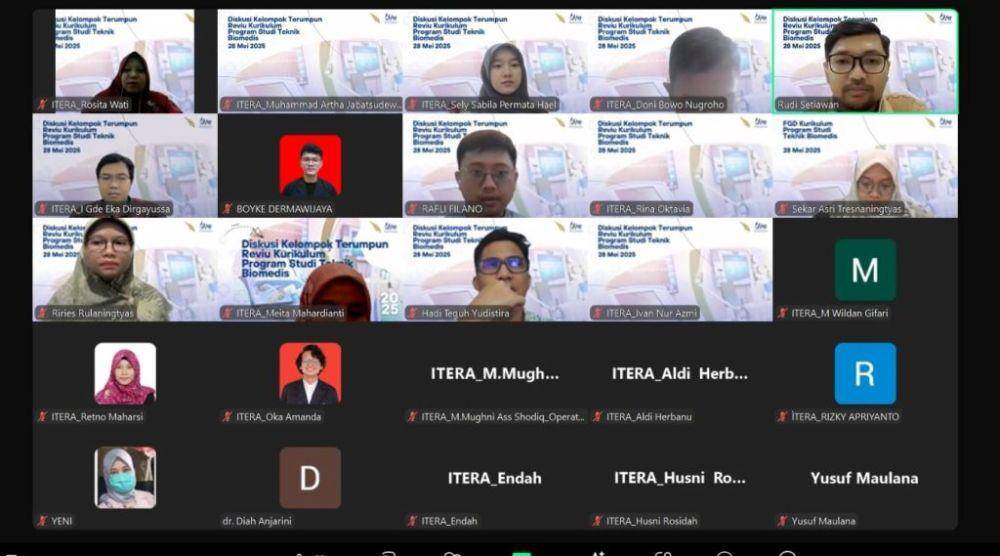Diskusi Kelompok Terpumpun (DKT) Jurusan Teknik Biomedis Fakultas Teknologi Industri (FTI) Reviu Kurikulum pada Rabu, 28 Mei 2025 (Dok/Humas Itera)