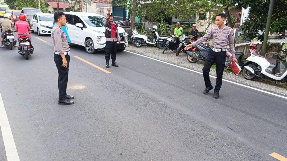 Bekas pengereman yang ditemukan di lokasi kejadian. IDN Times/ Bramanta Pamungkas