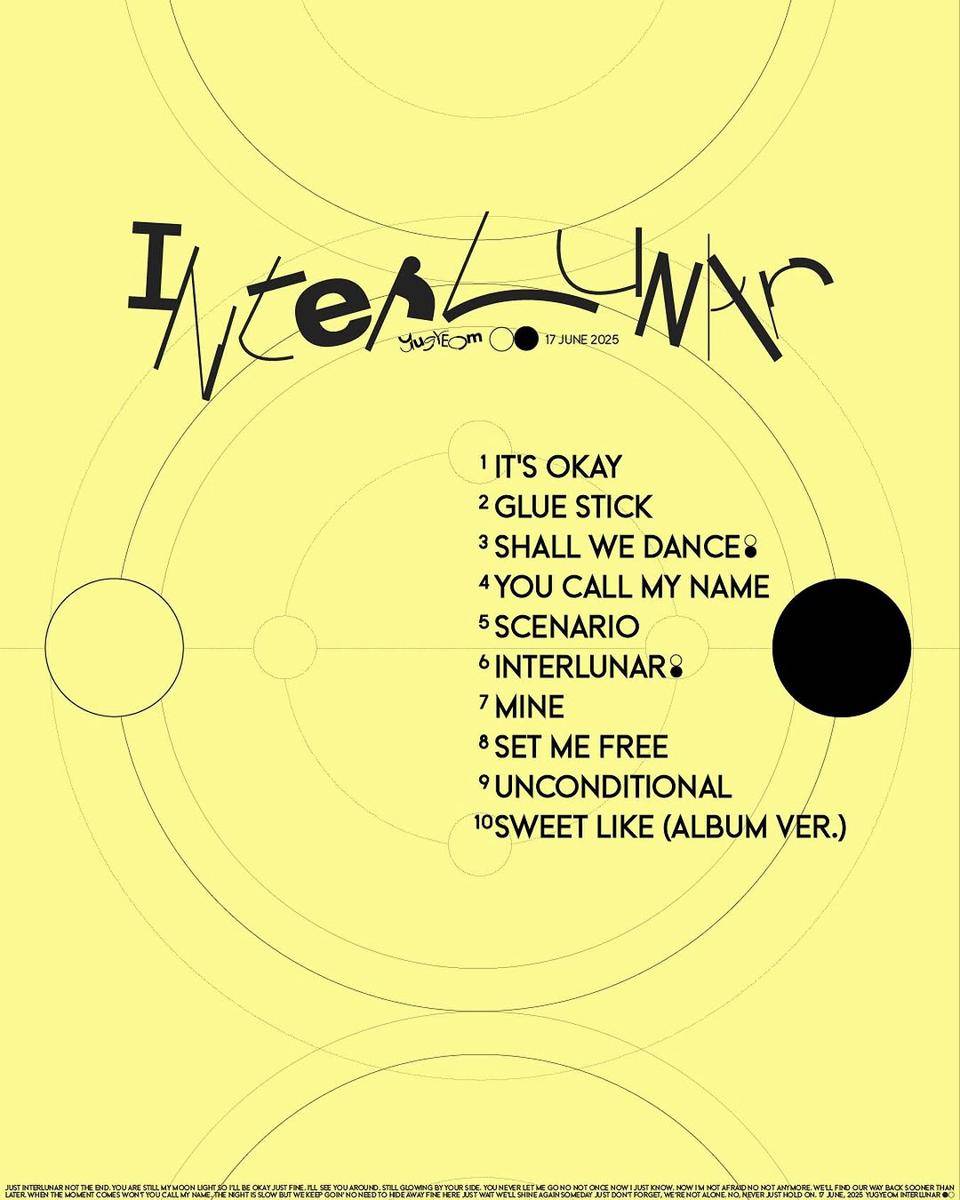 tracklist album Interlunar dari Yugyeom GOT7 (instagram.com/yugyeom)