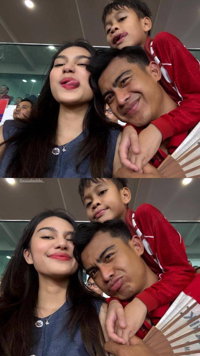 keluarga pemain Timnas di GBK (Instagram.com/azizahsalsha_)