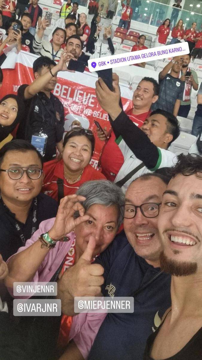 keluarga pemain Timnas di GBK (Instagram.com/ivarjenner)