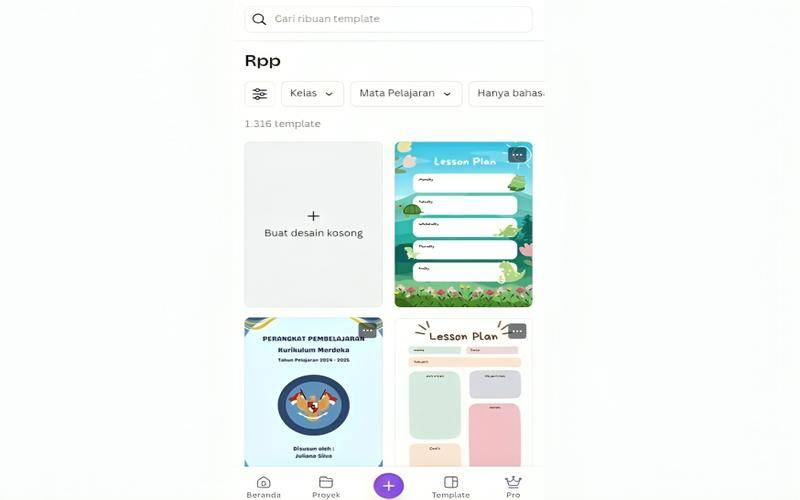 fitur Canva untuk membuat RPP (canva.com)