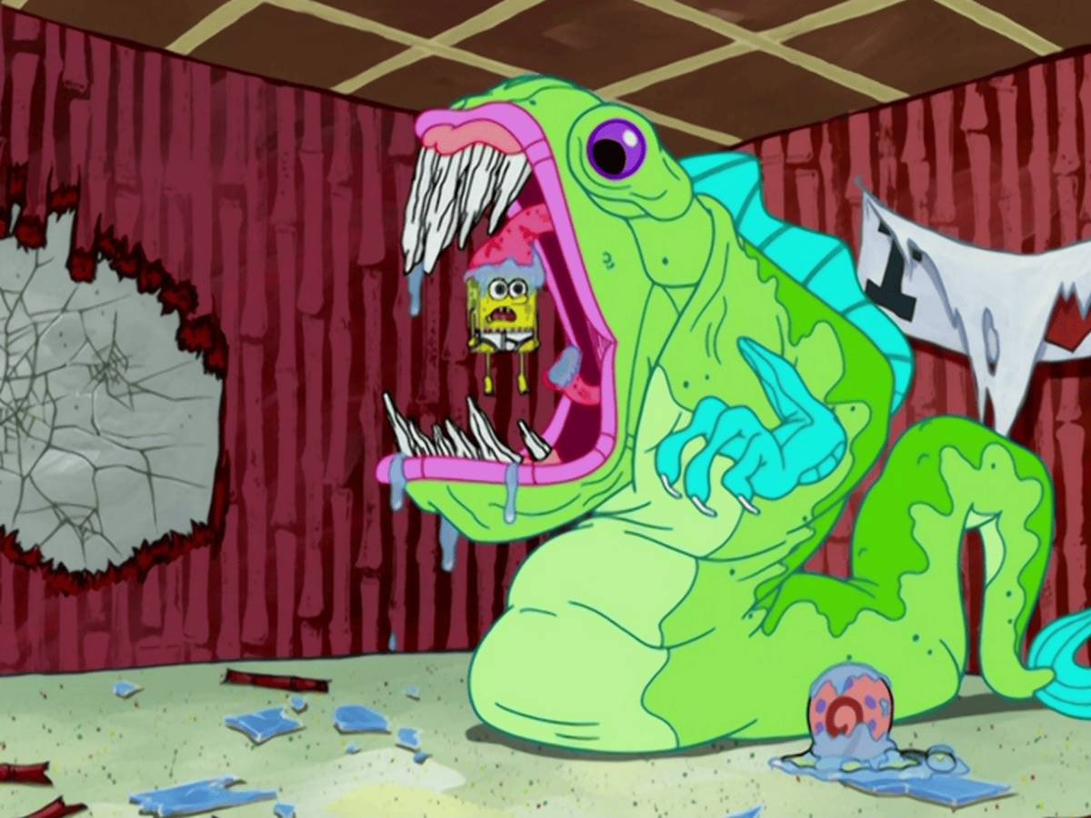 peliharaan SpongeBob berubah jadi monster (dok. Nickelodeon/SpongeBob SquarePants)