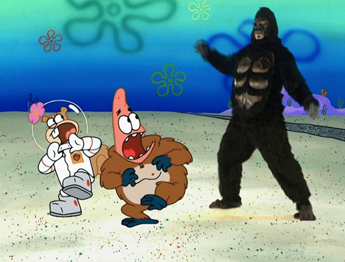 sosok gorila di "I Had an Accident" (dok. Nickelodeon/SpongeBob SquarePants)