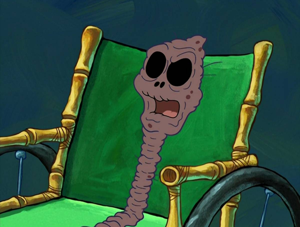 sosok ikan tua dengan bentuk aneh dan menyeramkan (dok. Nickelodeon/SpongeBob SquarePants)