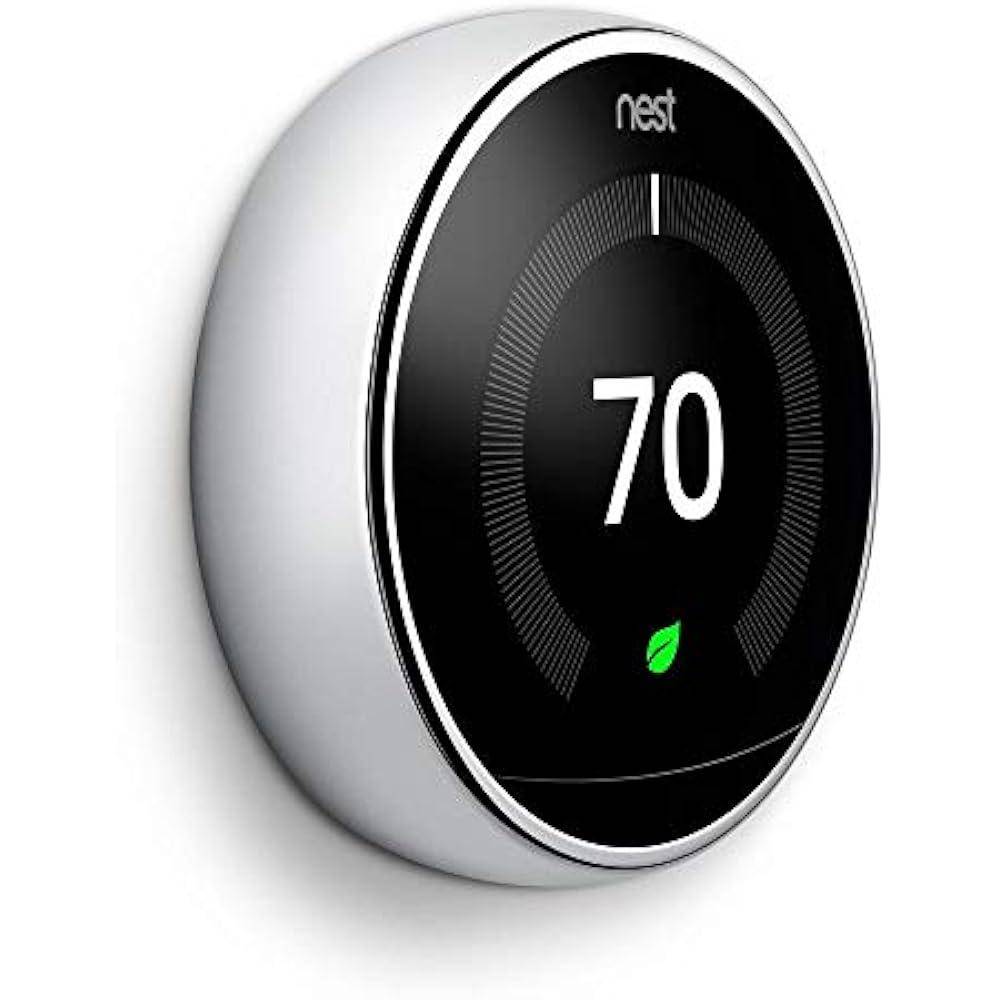 Google Nest Learning Thermostat (Generasi Ke-4) (ubuy.co.id/Google Nest Learning Thermostat 3rd Gen Smart Thermostat (Polished Steel, T3019US) Bundel dengan Deco Essentials Wall Plate Cover untuk Model Google Nest Thermostat)