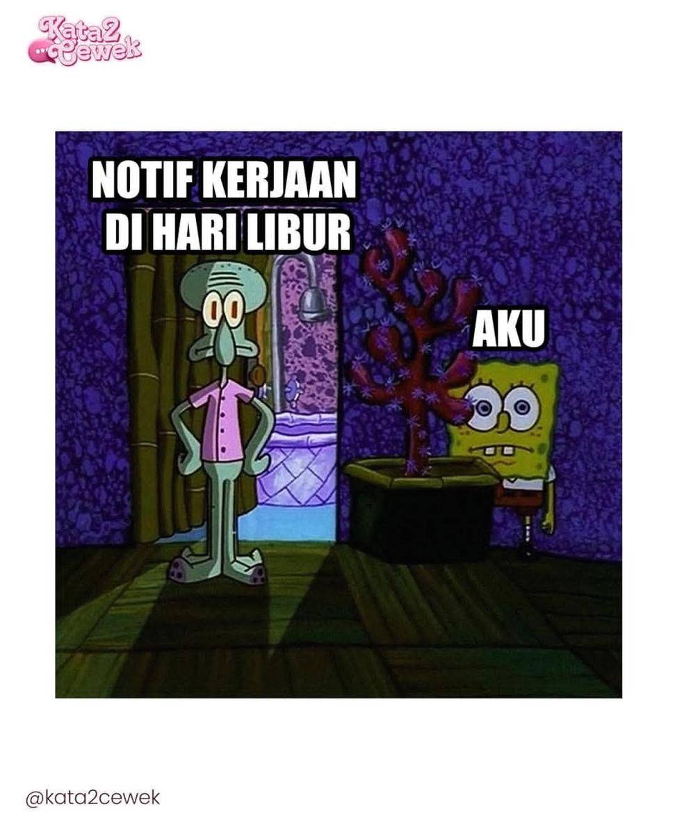 Meme sembunyi dari masalah (instagram.com/kata2cewe)
