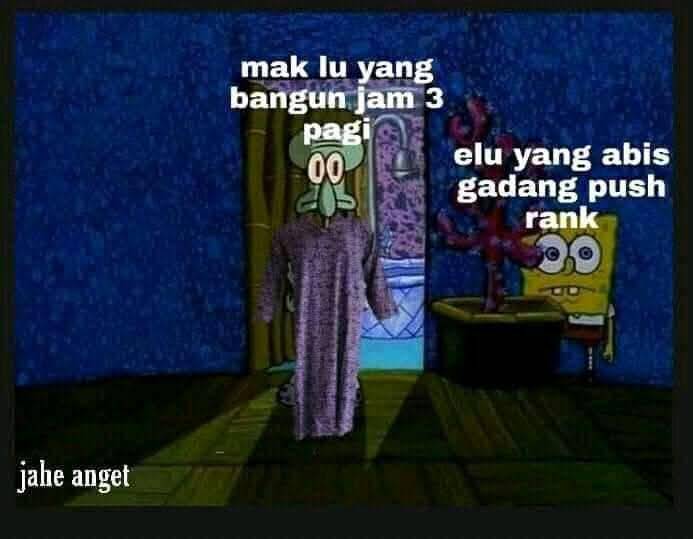 Meme sembunyi dari masalah (facebook.com/Meme Mobile Legends)