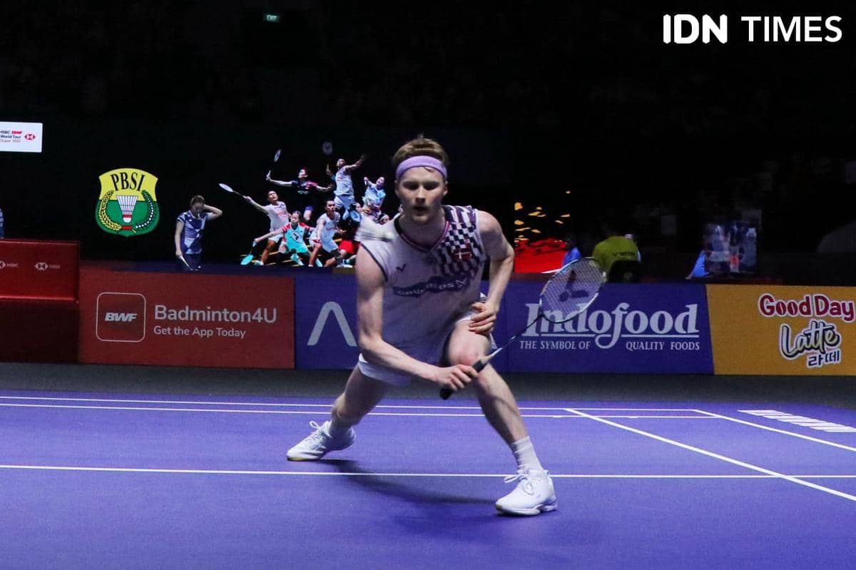 Anders Antonsen di Indonesia Open 2025 (IDN Times/Aditya Mustaqim)