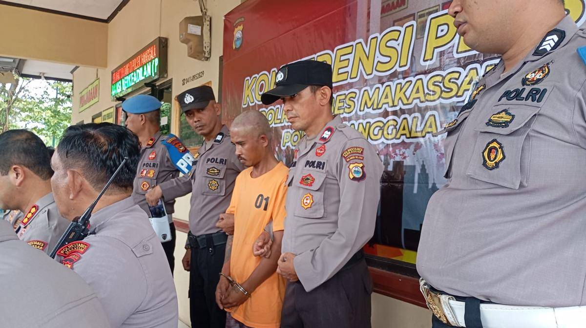 Rudi (banyu oranye), seorang pemulung yang membunuh teman sendiri di Makassar/Istimewa
