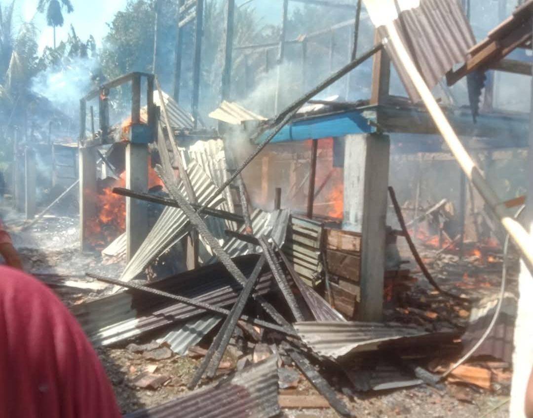 Kondisi kebakaran di Desa Sukaraja II, Kecamatan Muaradua. (Dok. Istimewa)
