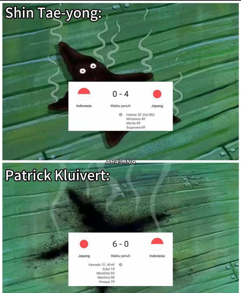 Meme usai Indonesia kalah dari Jepang (x.com/@KangManto123)