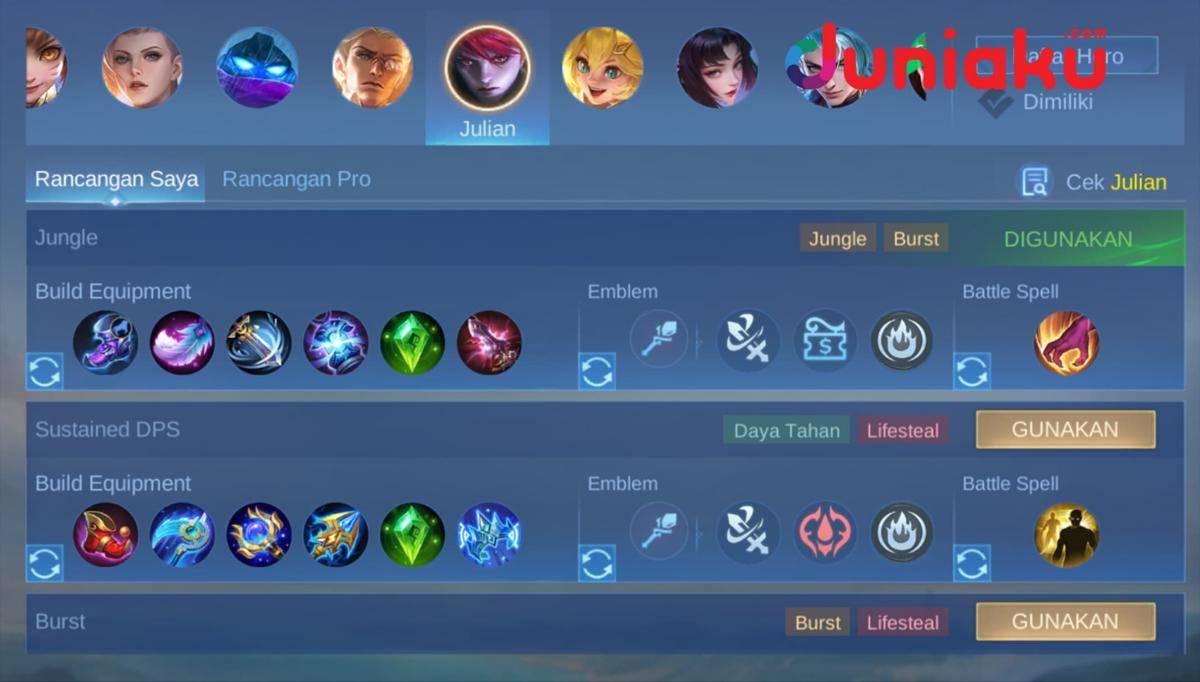 Build Julian Mobile Legends (Dok. Moonton/Mobile Legends)