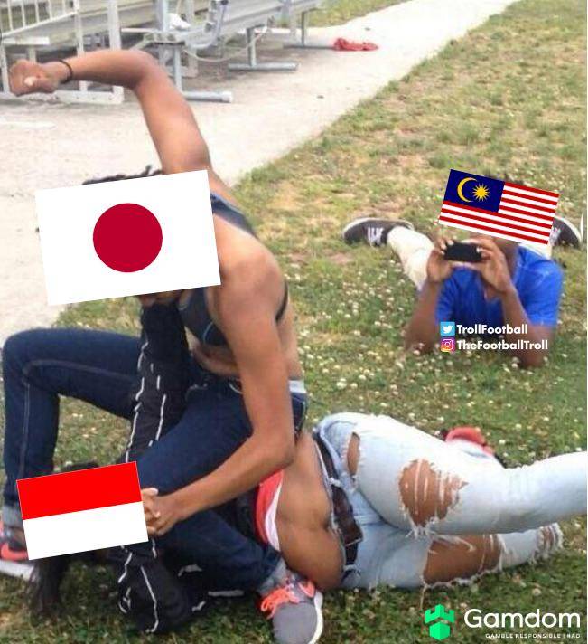 Meme usai Indonesia kalah dari Jepang (x.com/@TrollFootball)