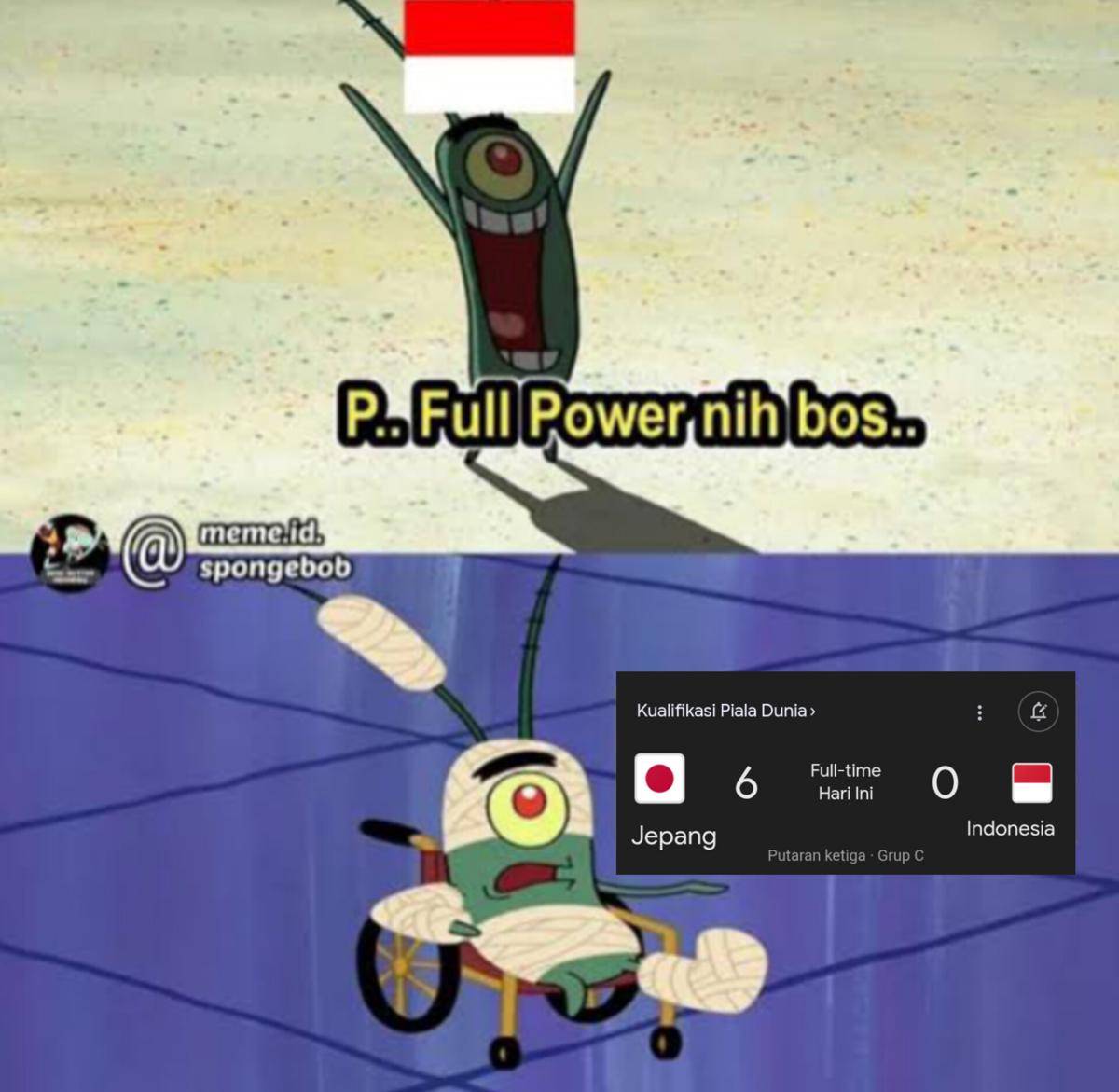 Meme usai Indonesia kalah dari Jepang (x.com/@biasaajabro_)