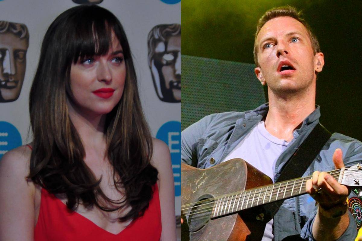 Dakota Johnson di BAFTA 2016 dan Chris Martin, tampil bersama Coldplay, di Naeba Ski Resort, Niigata, Jepang, sebagai bagian dari Fuji Rock Festival 2011 (commons.wikimedia.org/Krimuk2.0 | commons.wikimedia.org/Christopher Johnson)