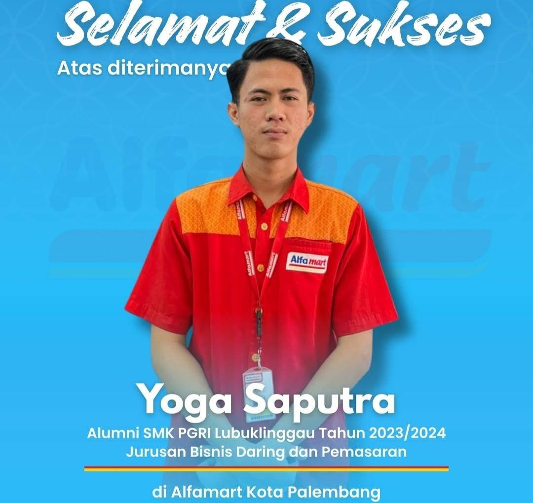Postingan SMK PGRI Lubuk Linggau yang mengapresiasi lulusan kerja di retail kini viral di sosial media. (Dok. SMK PGRI Lubuk Linggau)
