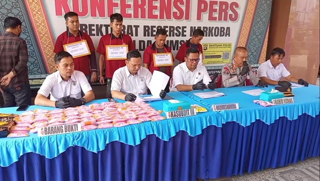 4 Kurir Narkoba Diringkus di Ogan Ilir, Polisi Sita 4 Kg Sabu dan Ribuan Ekstasi