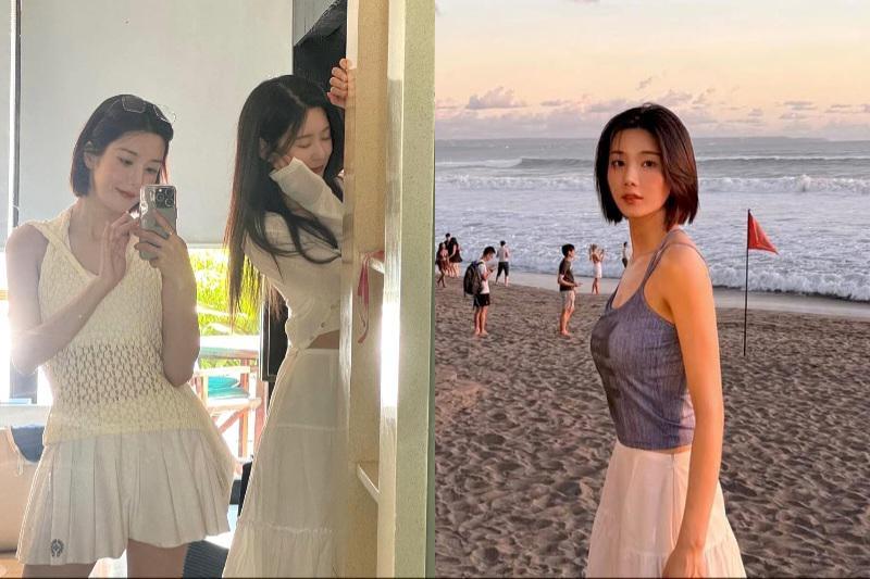 9 Potret Liburan Kwon Eunbi di Bali, Asyik Mantai!
