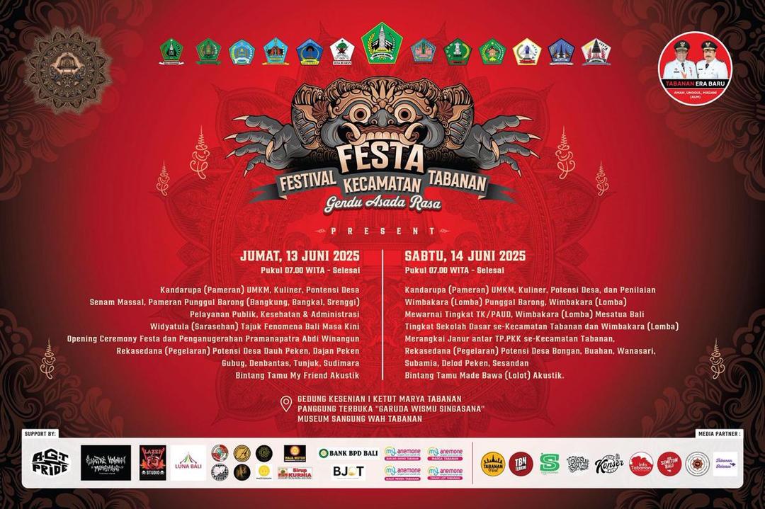 Tabanan Menggelar Festa 2025 di Gedung Maria, Banyak Atraksi Budaya