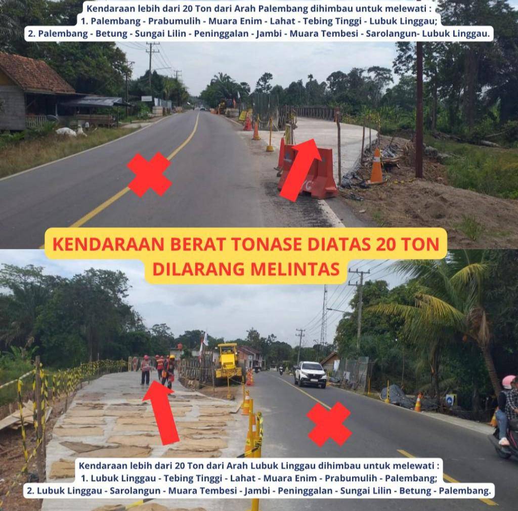 Simulasi uji coba jembatan Baile di Jalinteng Sekayu-Lubuk Linggau. (Dok. Istimewa)