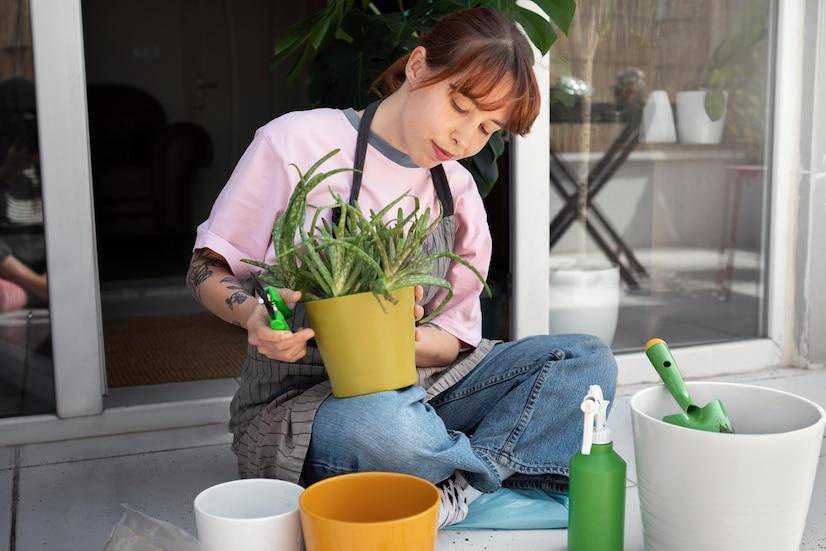 ilustrasi cuci pot tanaman (freepik.com/freepik)