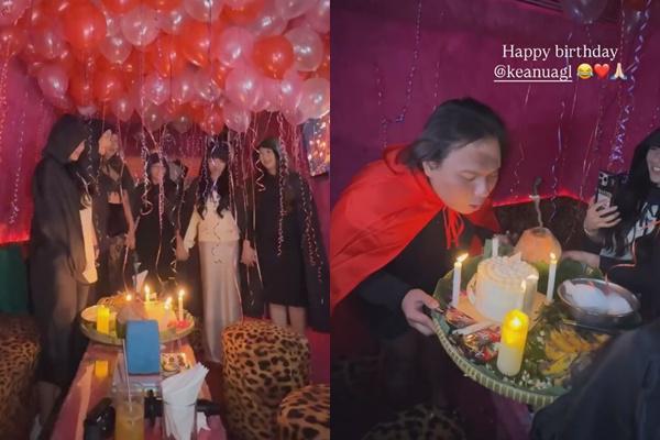 7 Potret Kejutan Ulang Tahun ke-27 Keanu Agl yang Bertema Mistis, Dikasih Sesajen!