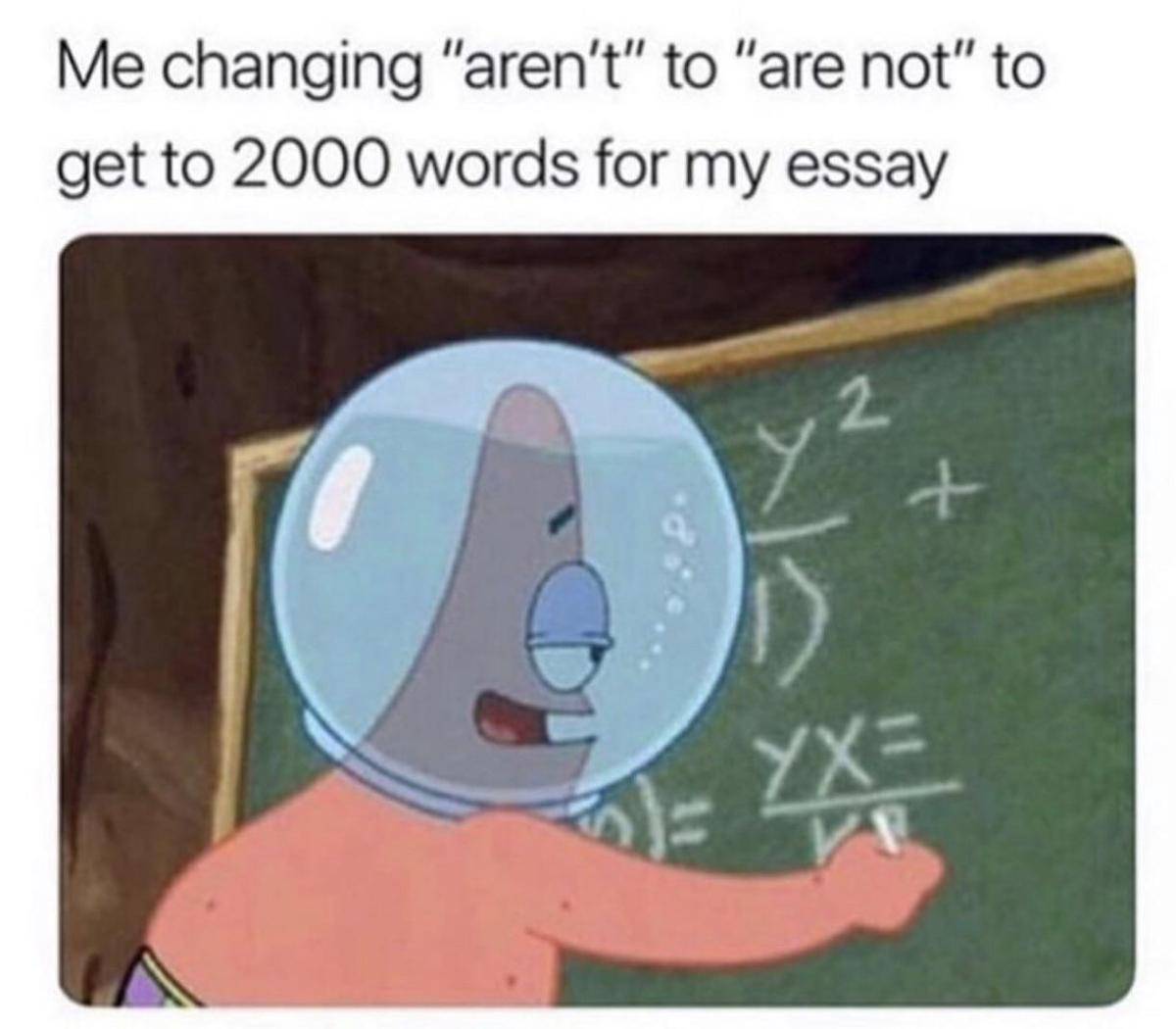 meme SpongeBob ngerjain esai (reddit.com/user/jdmfan98)