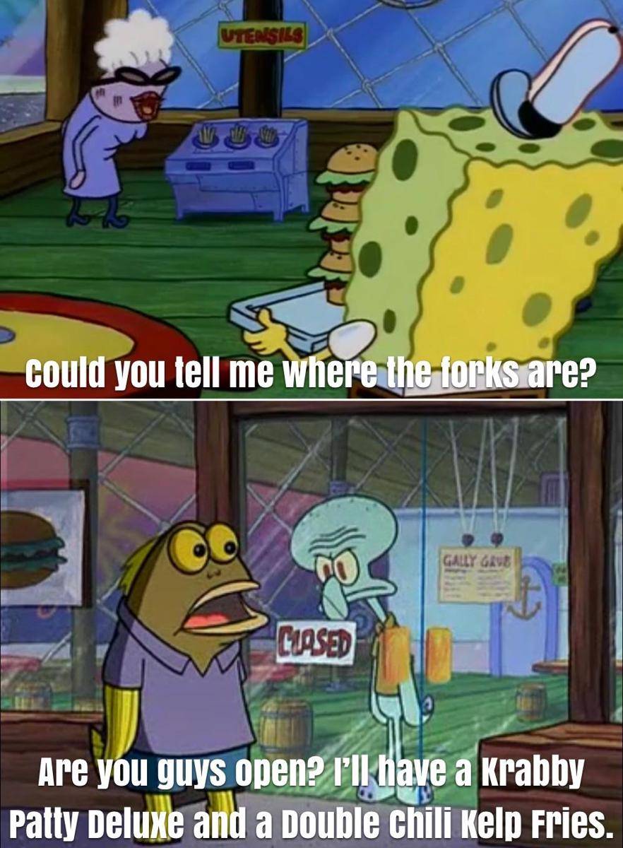 meme SpongeBob makanan cepat saji (reddit.com/user/woozlewuzzle29)