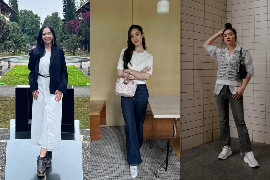 OOTD smart casual untuk kuliah (instagram.com/salmaranggitaa | littlemisskhan | febbyrastanty)