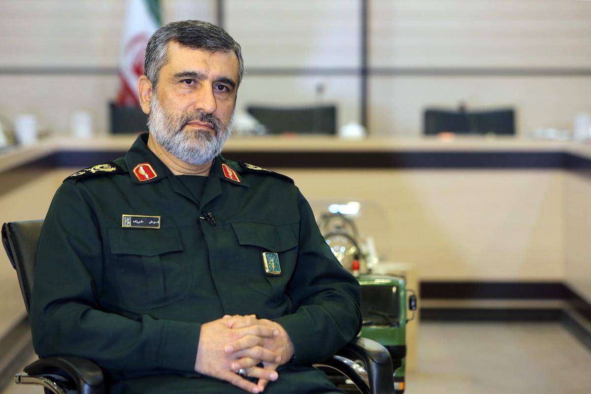 Komandan Pasukan Dirgantara IRGC, Brigadir Jenderal Amir Ali Hajizadeh. (Khamenei.ir, CC BY 4.0 <https://creativecommons.org/licenses/by/4.0>, via Wikimedia Commons)