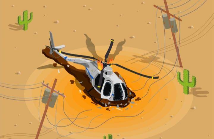 Ilustrasi helikopter jatuh