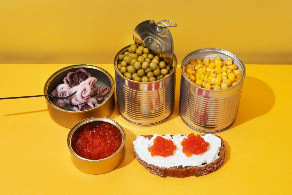 Potret beberapa jenis makanan kaleng  