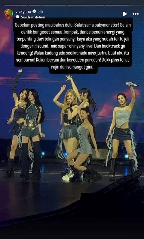 artis nonton konser BABYMONSTER 2025 (instagram.com/vickyshu)