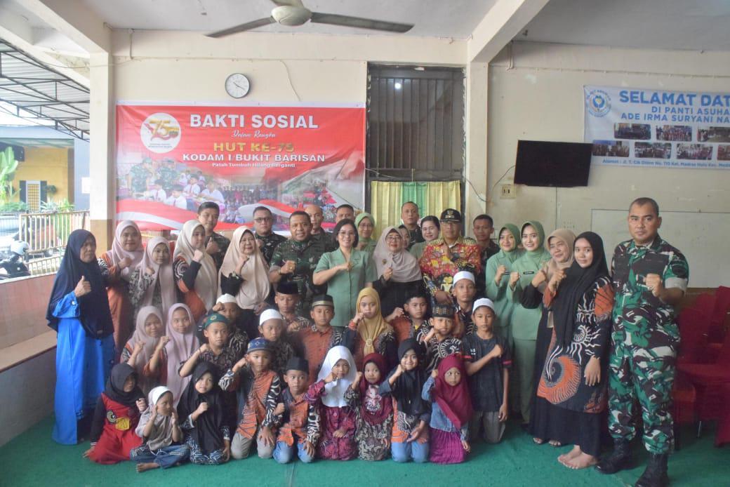 HUT Ke-75, Kodam I/BB Gelar Baksos dan Baktikes serentak  di 80 Panti Asuhan 