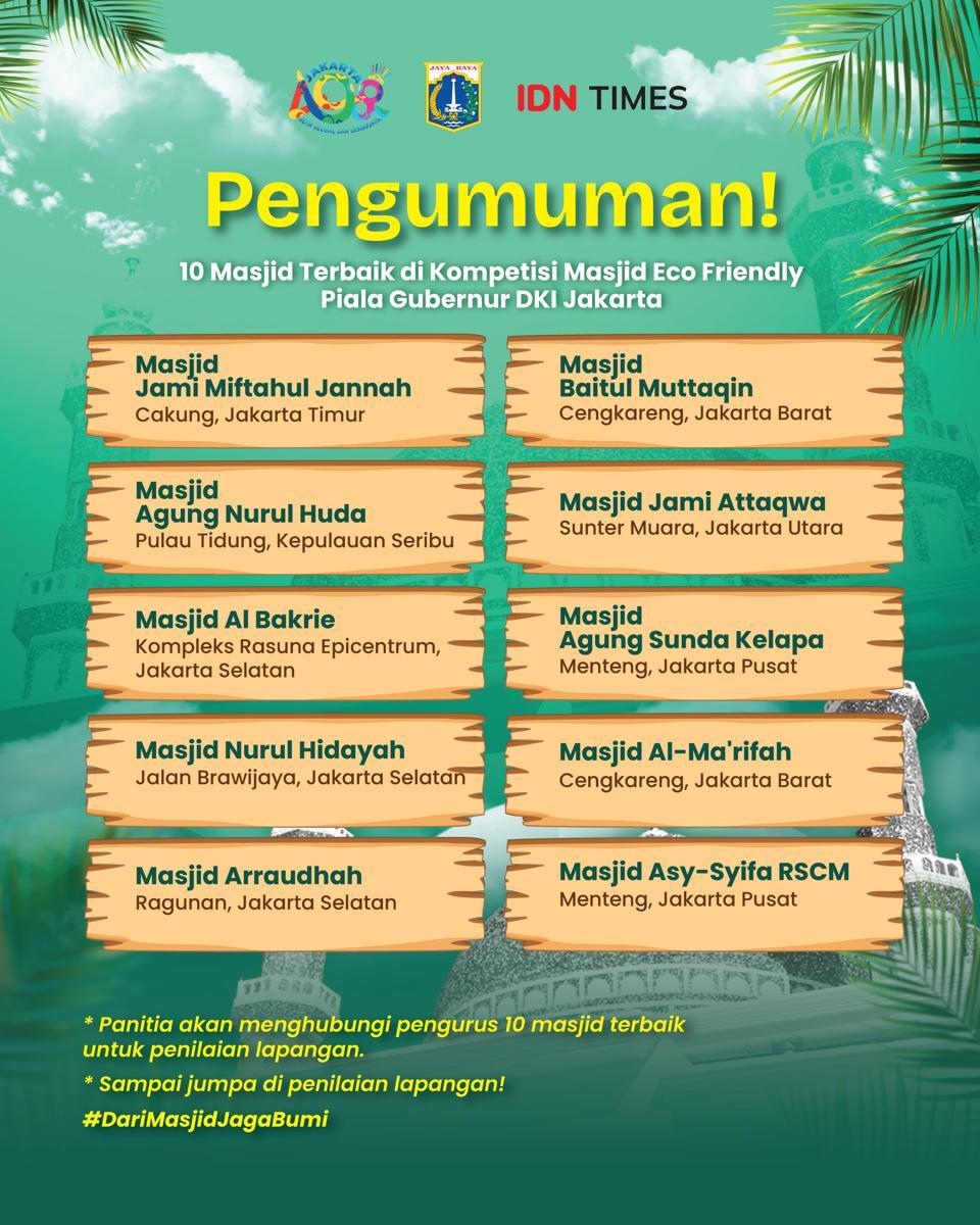 10 Masjid Terbaik Perebutkan Piala Gubernur DKI Jakarta