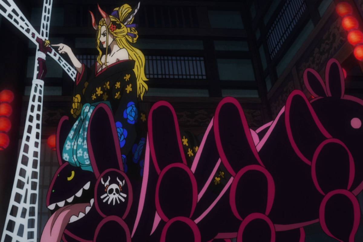Black Maria menangkap Sanji. (dok. Toei Animation/One Piece)