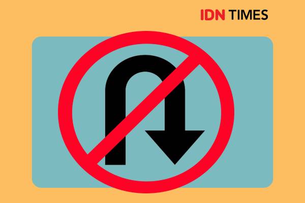 Rambu dilarang putar balik/u-turn (dok. IDN Times/Novaya)